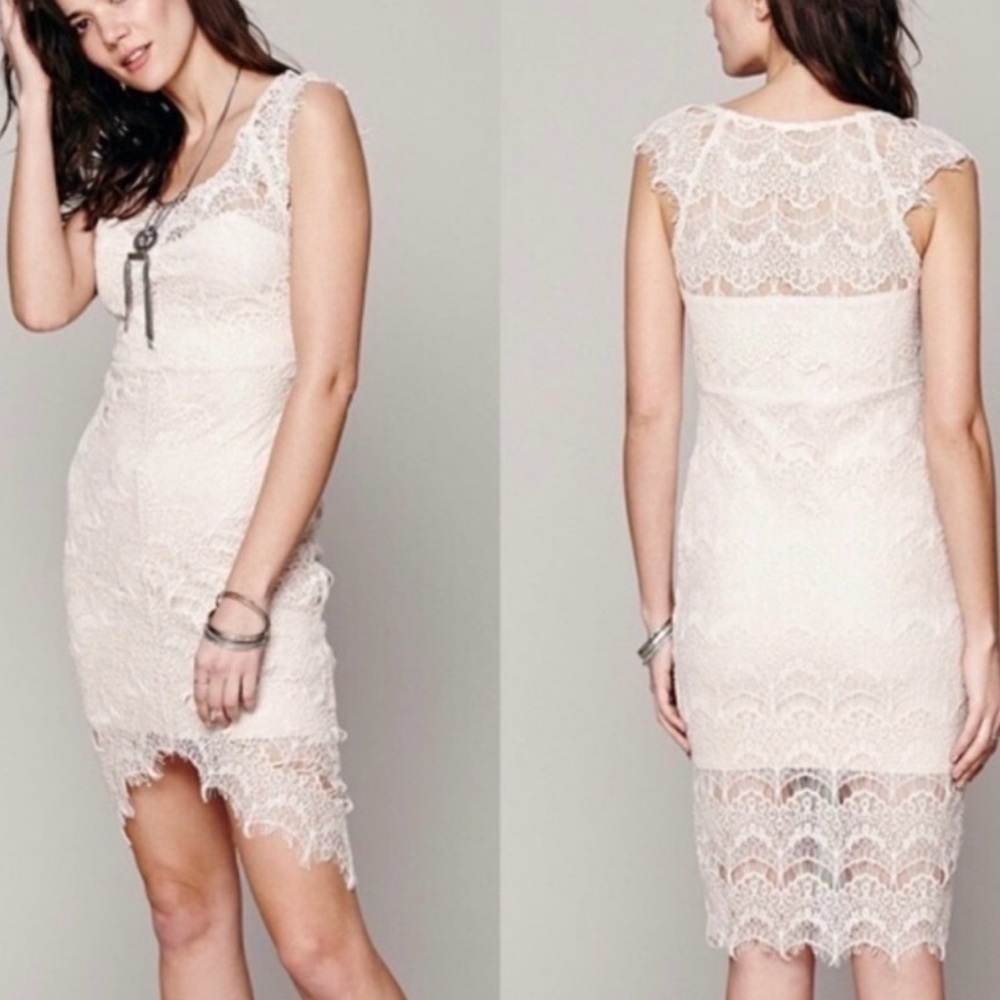 Free People Peekaboo Lace Slip Dress XS NWT